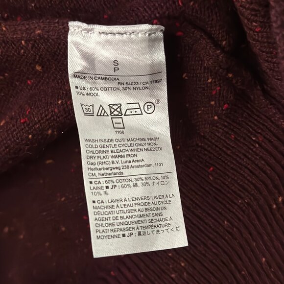 Burgundy/Maroon Crew neck sweater, Mens Small - Picture 3 of 5